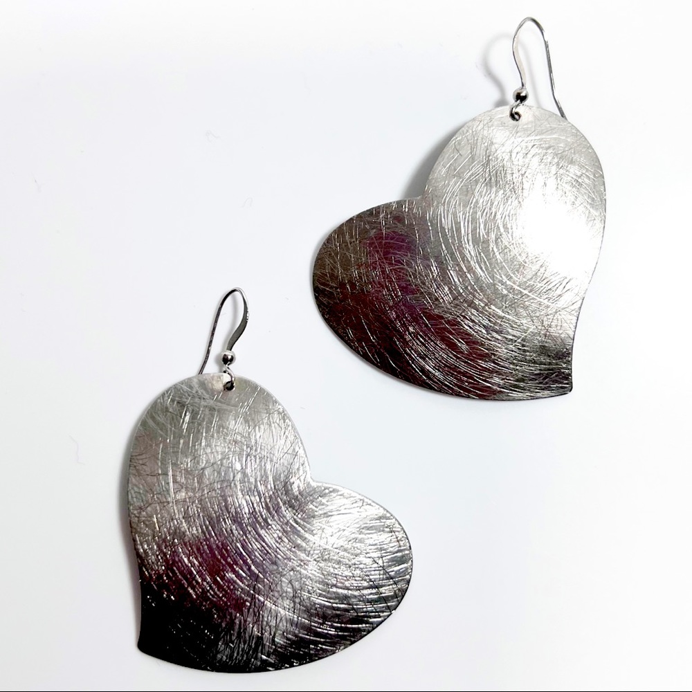 Urban Outfitters Silver Heart Dangle Earrings